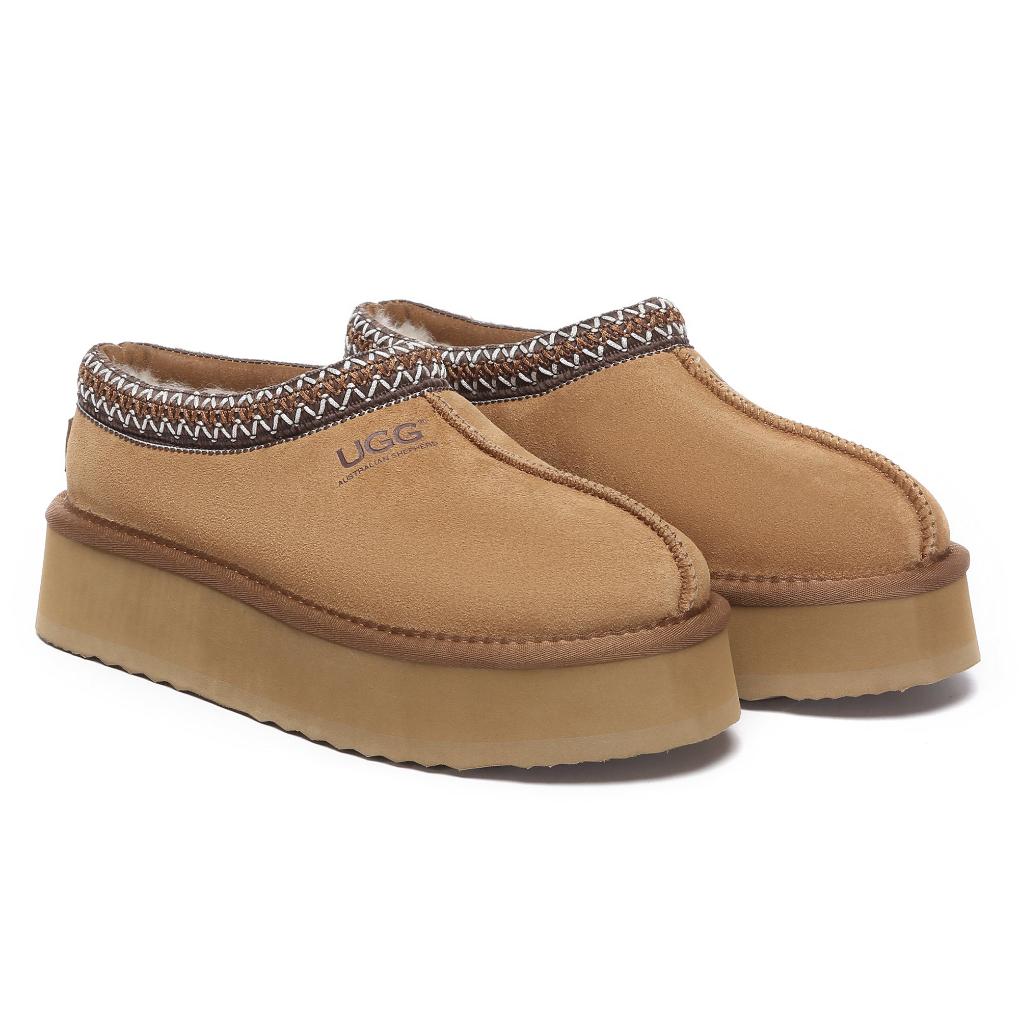 EverUgg Tazzy Platform Slippers showing plush, cozy interior and stylish slip-on design with thick platform sole.