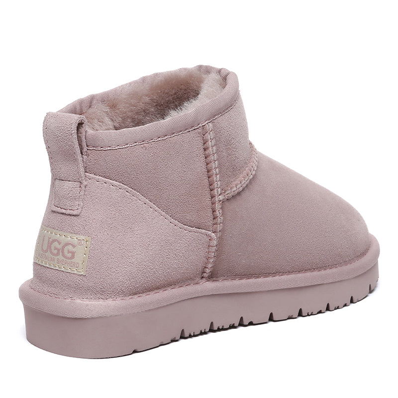 EverUgg Ultra Mini Classic UGG Boots for women in special colors, showcasing soft suede material and cozy sheepskin lining.