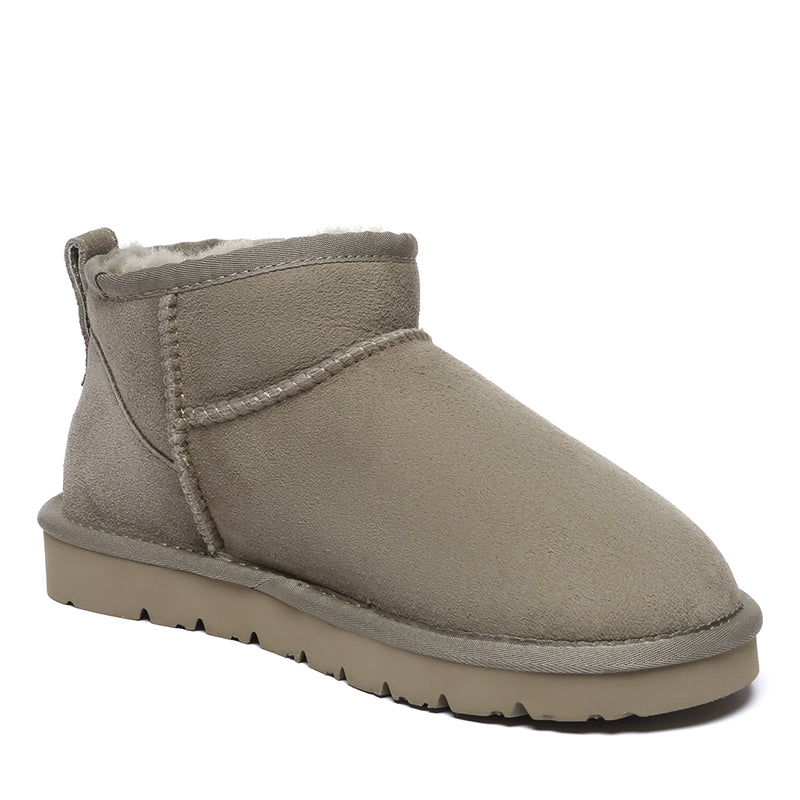 EverUgg Ultra Mini Classic UGG boots for women in special colors, showcasing soft suede exterior and cozy sheepskin lining.