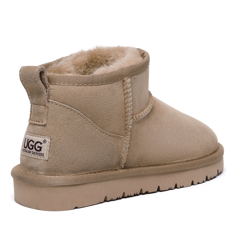 EverUgg Ultra Mini Classic UGG Boots for women in special colors, showcasing cozy suede footwear with plush sheepskin lining.