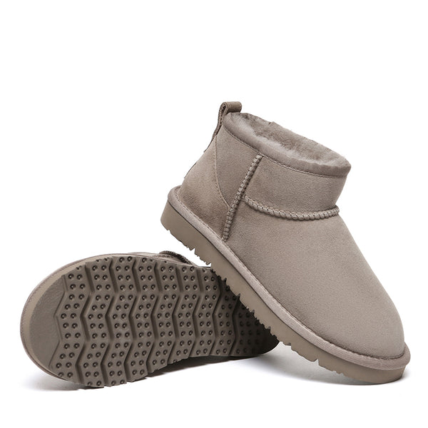 EverUgg Ultra Mini Classic UGG Boots for women in special colors, showing the cozy sheepskin interior and stylish ankle-height design.