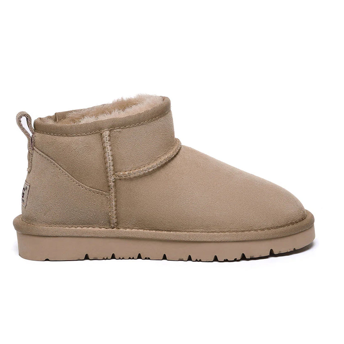EverUgg Ultra Mini Classic UGG boots in Adobe Grey, women's casual shoes with cozy sheepskin lining and stylish short design.