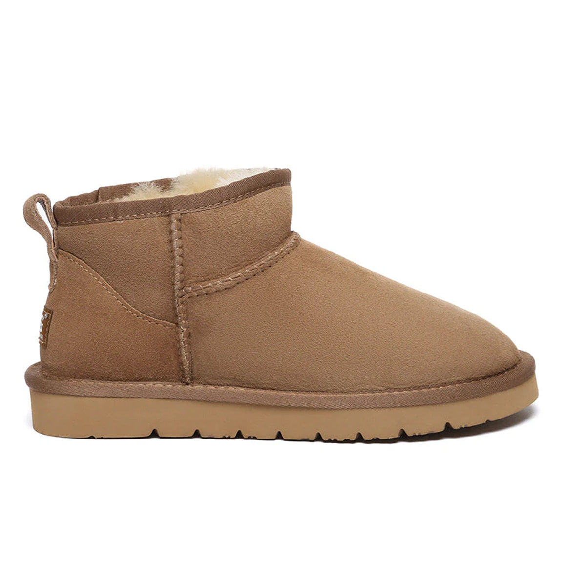 EverUgg Ultra Mini Classic UGG Boots in chestnut color, women’s sheepskin shoes with plush lining and signature style.