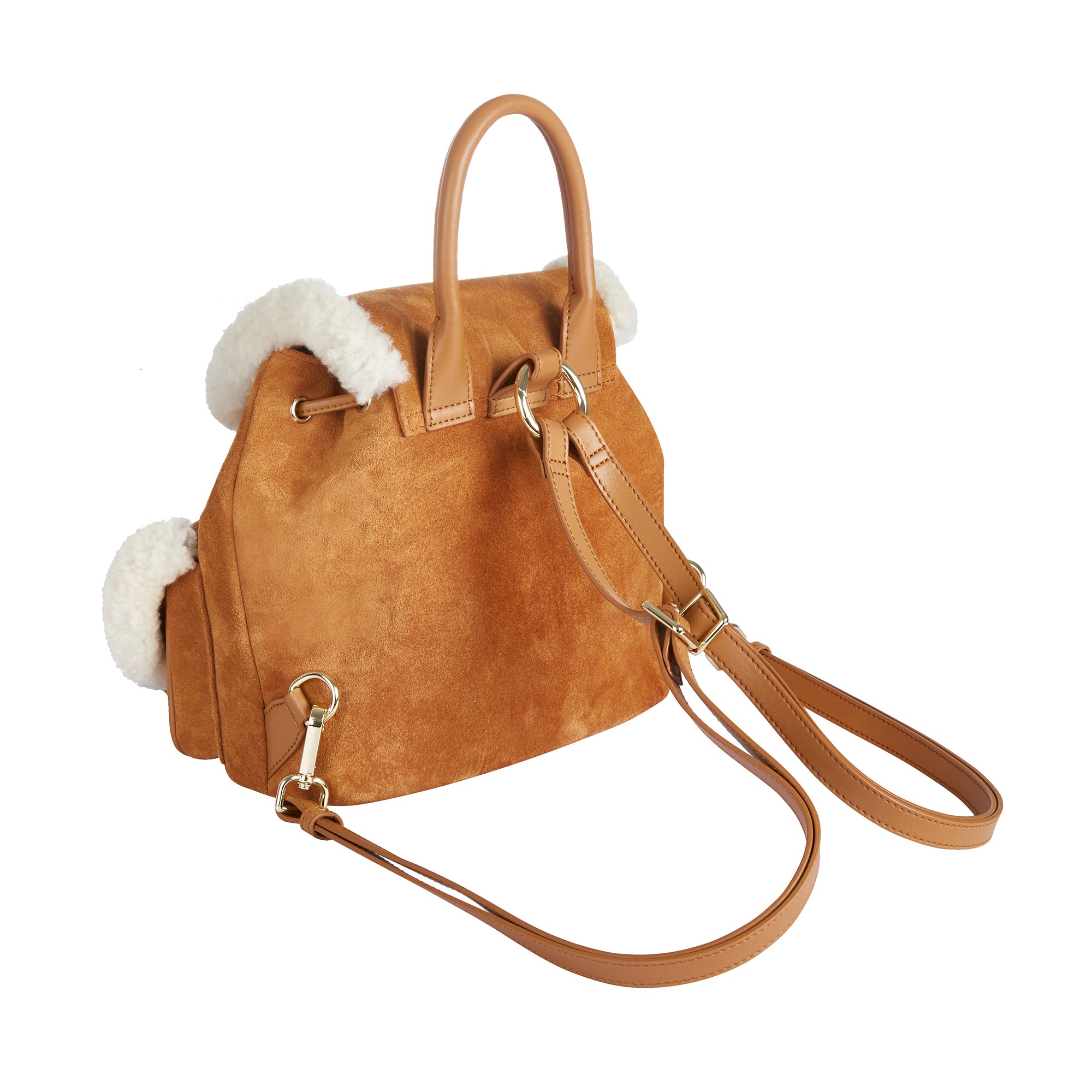 EverUgg wool backpack with adjustable strap and drawstring closure, stylish accessory with cozy wool material.