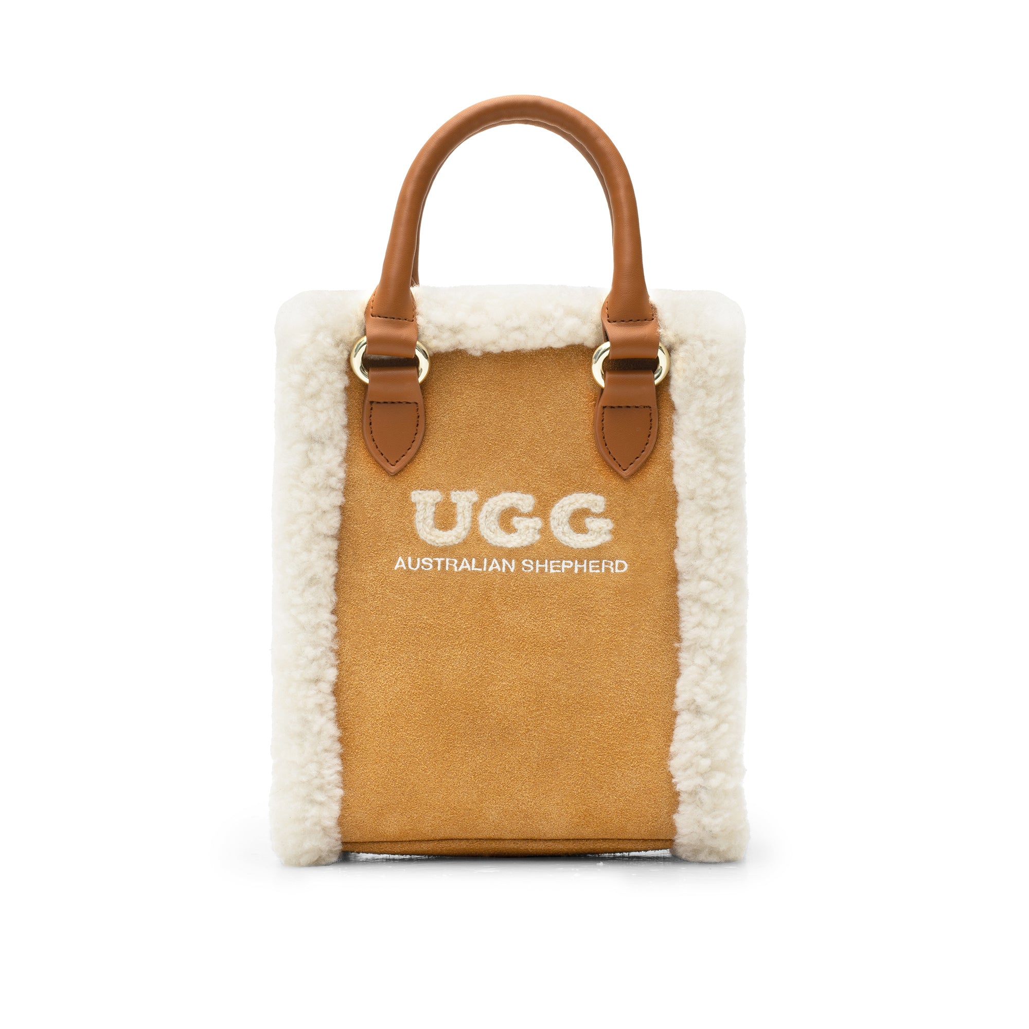 EverUgg wool bag with adjustable strap, cozy accessory featuring soft wool exterior and stylish design.