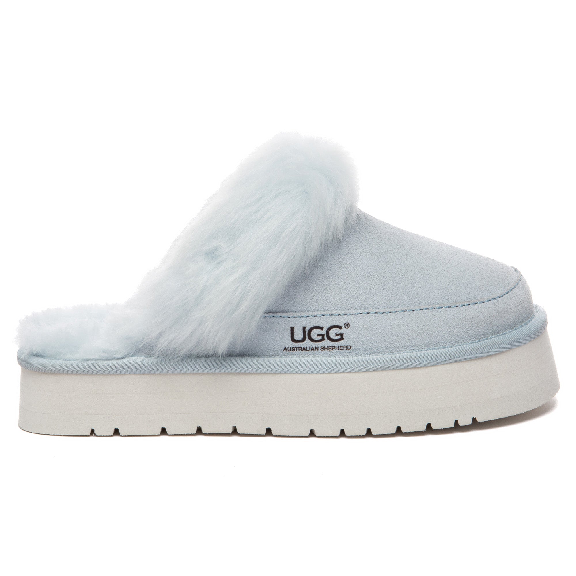EverUgg Ultra Fluffy Platform UGG slippers with soft plush material and thick soles, perfect for cozy indoor wear.