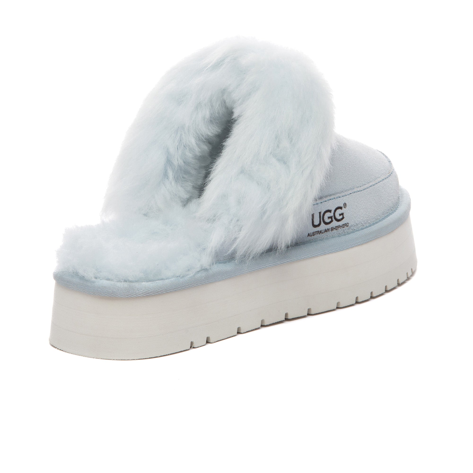 EverUgg Ultra Fluffy Platform UGG Slippers with soft, plush interior and thick sole for cozy comfort.