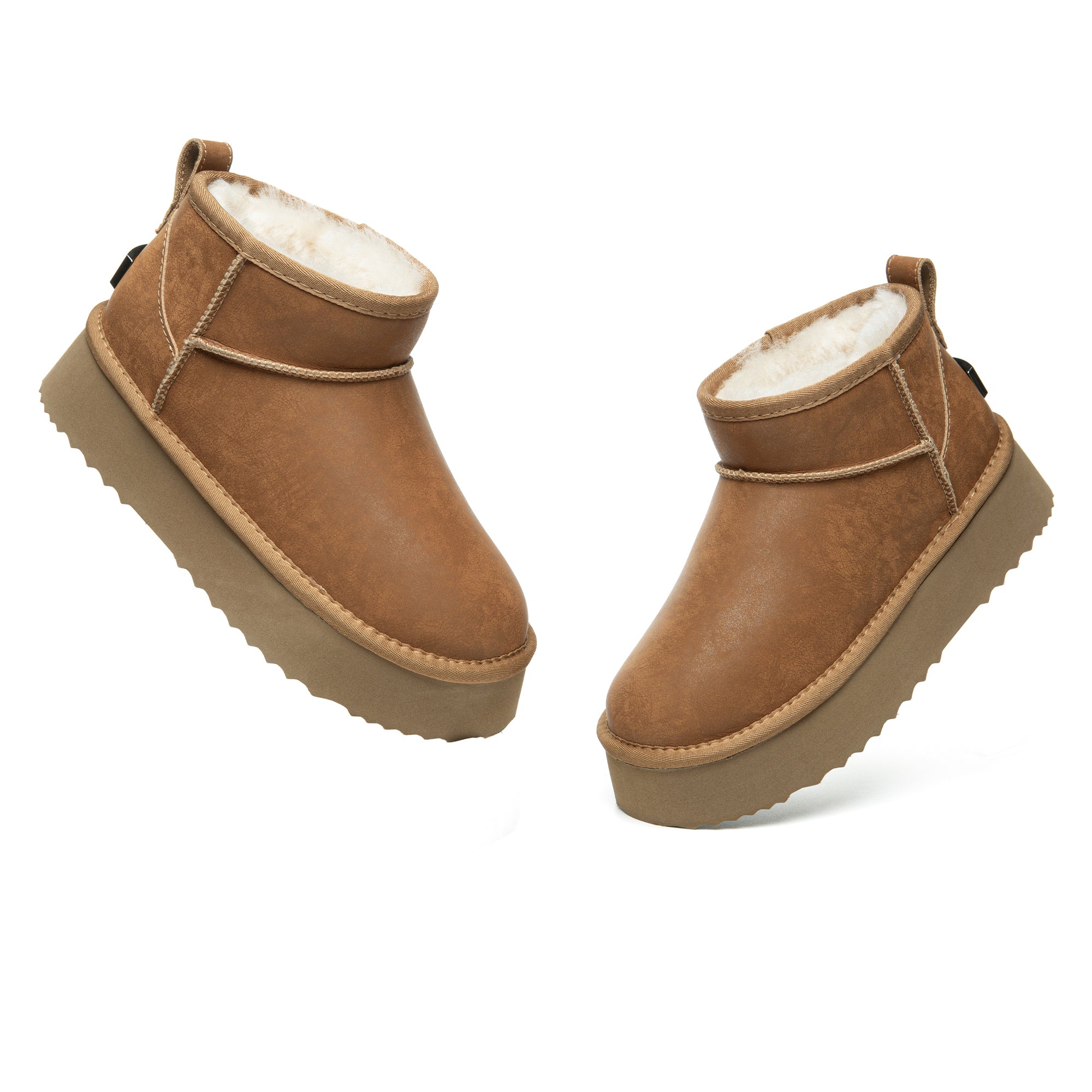 EverUgg Ultra Mini Coated Suede Platform UGG Boots for women, showing the stylish coated suede upper and platform sole.