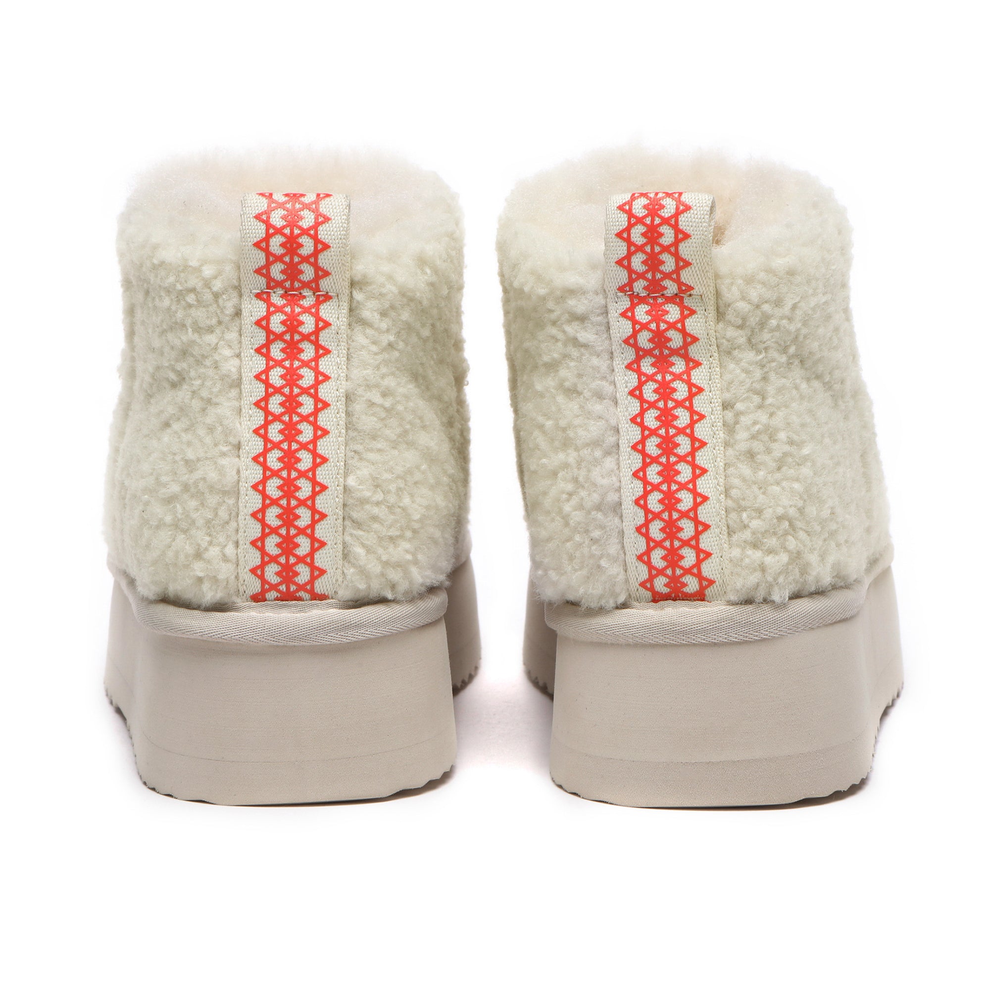 EverUgg Ultra Mini TeddyFluff Platform UGG Boots in sand with plush interior and fluffy exterior, showcasing a stylish winter footwear design.