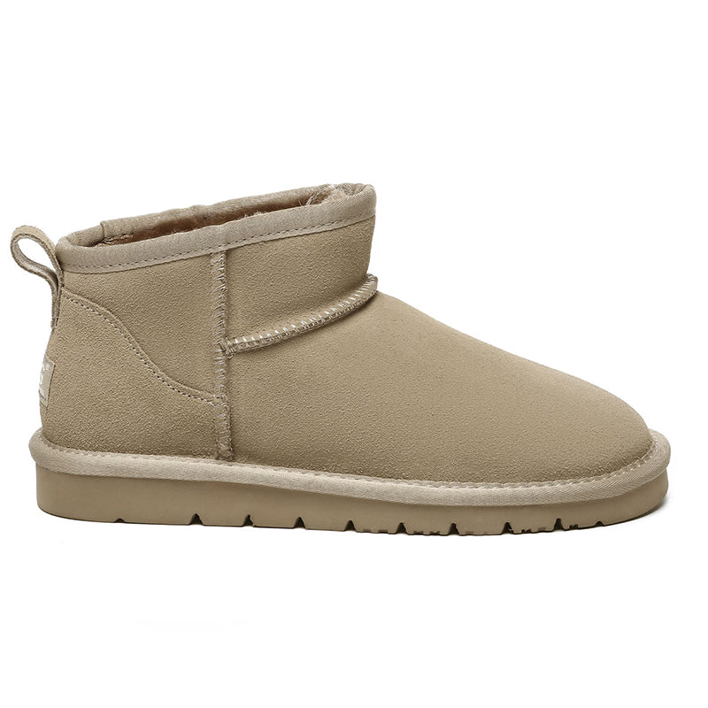 Light brown EverUgg Ultra Mini UGG boots for women, classic sheepskin-lined footwear with a cozy, stylish design.
