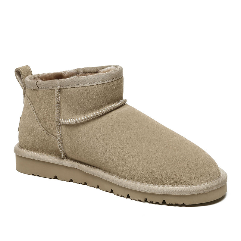 Light brown Ultra Mini UGG boots for women by EverUgg, showcasing soft sheepskin lining and classic cozy design.