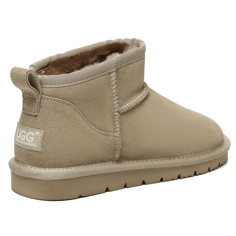 Light brown Ultra Mini UGG boots for women by EverUgg, showcasing soft sheepskin and cozy design.