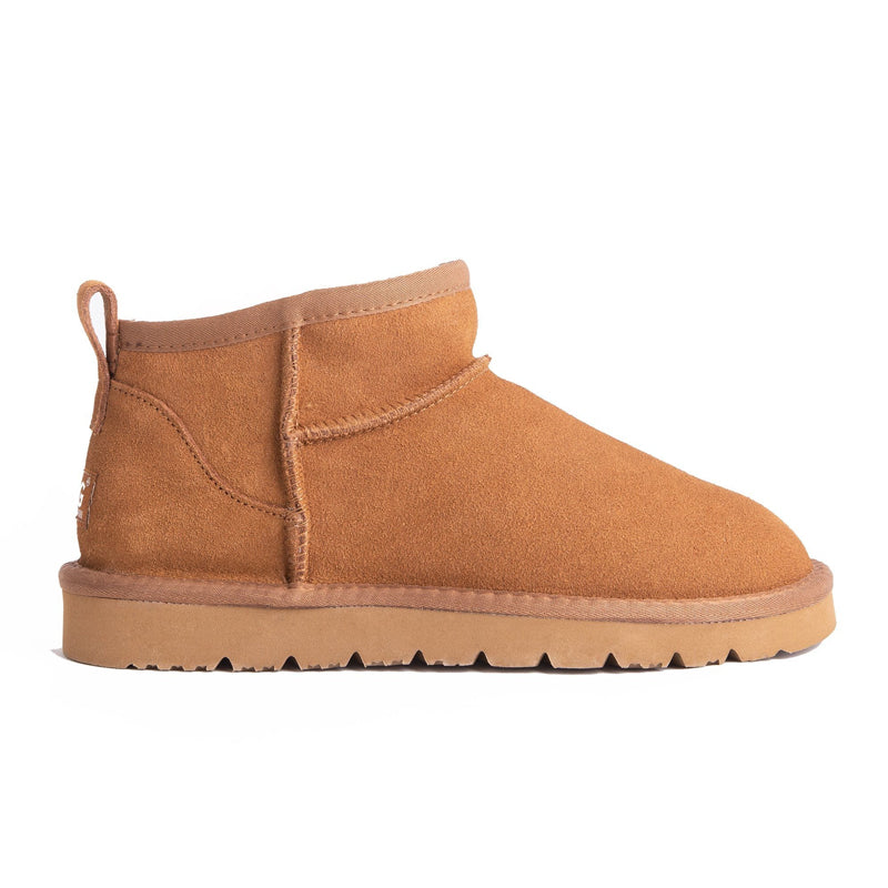 Chestnut Ultra Mini UGG Boots for women by EverUgg, showcasing cozy classic UGG style with plush sheepskin interior.
