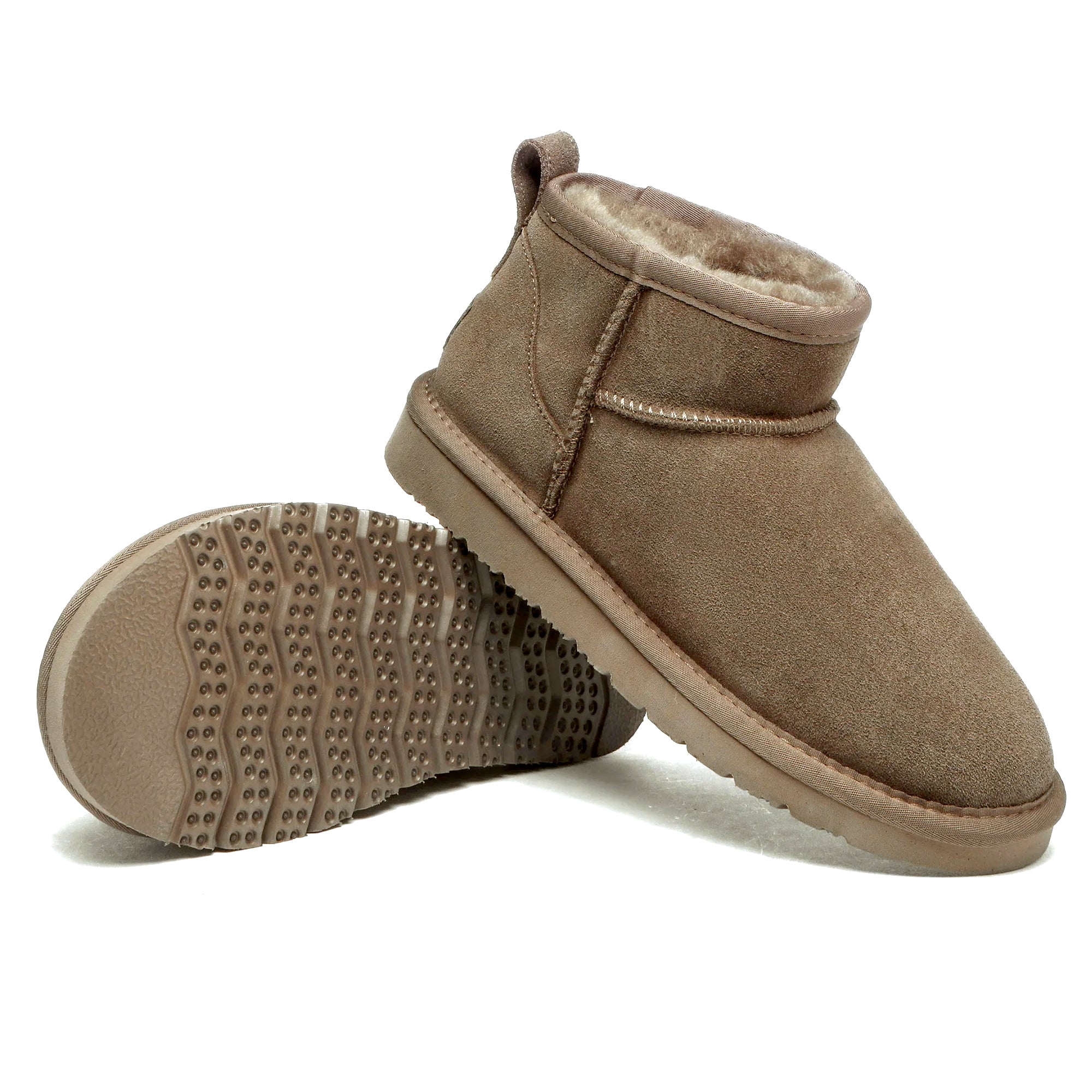 EverUgg Ultra Mini UGG Boots for women in classic Caribou style, featuring soft shearling lining and suede exterior.