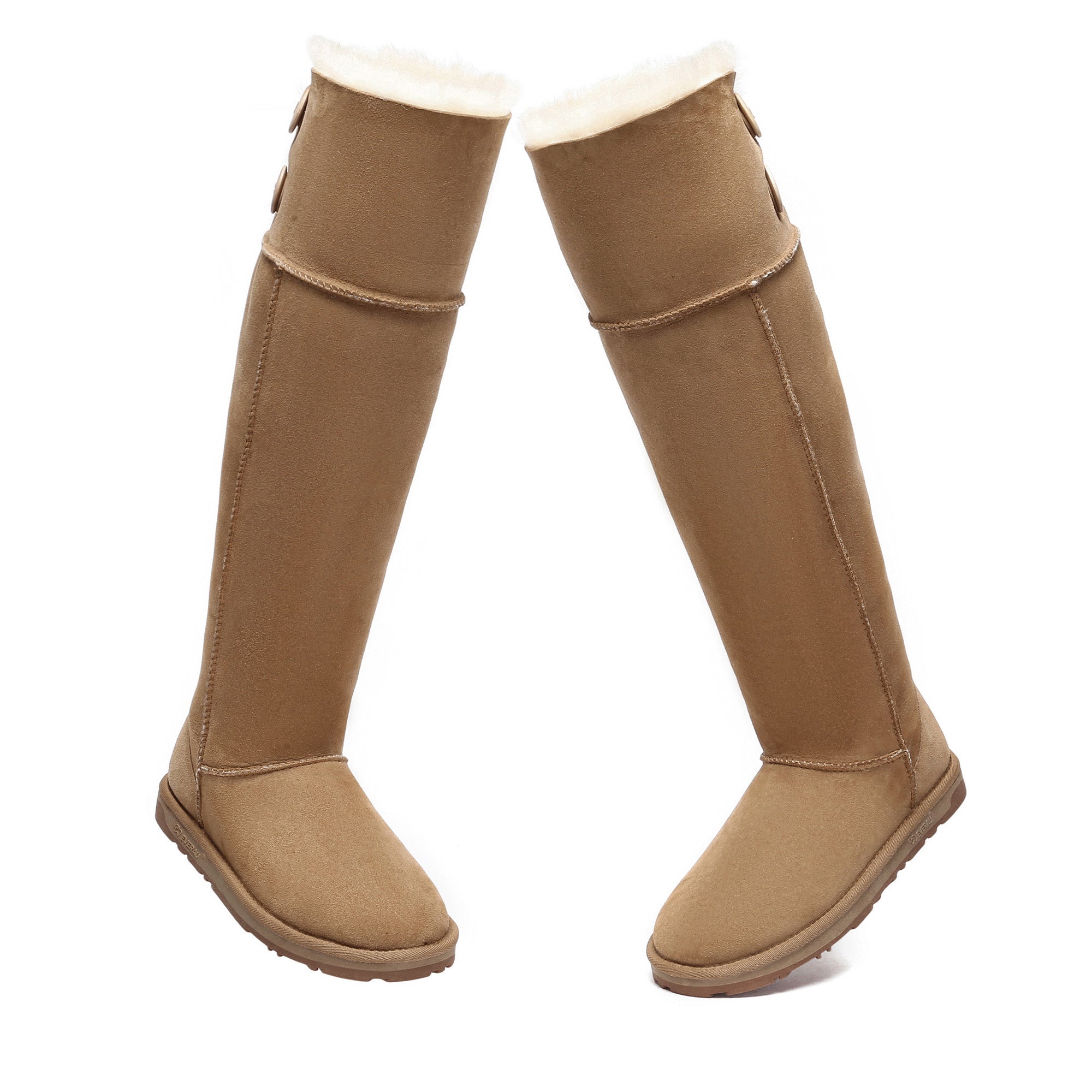 EverUgg Ultra Tall Button UGG Boots featuring button accents and plush interior, perfect for cold weather wear.