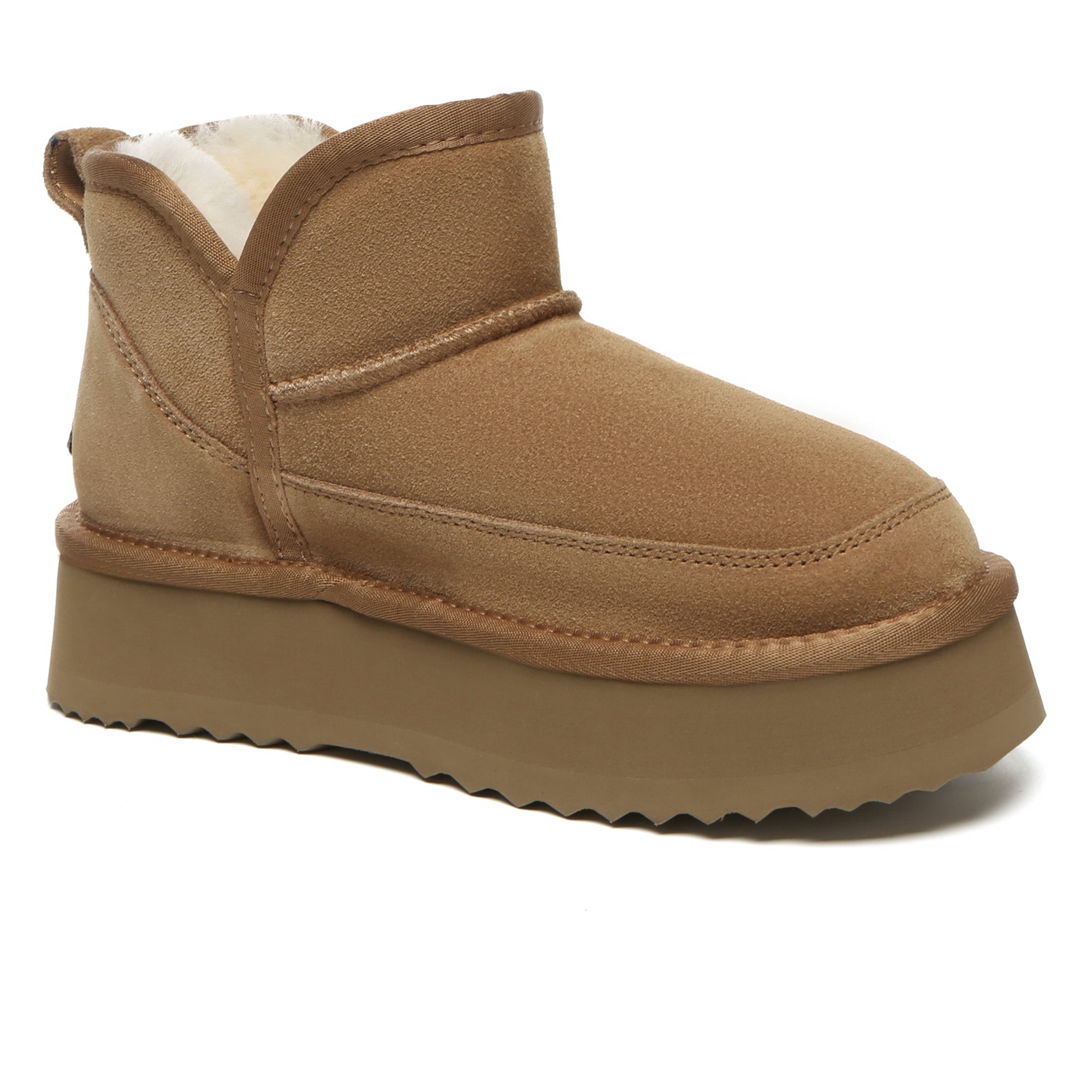 EverUgg V ankle ultra mini platform UGG boots for women, featuring a sleek design and cozy sheepskin lining.