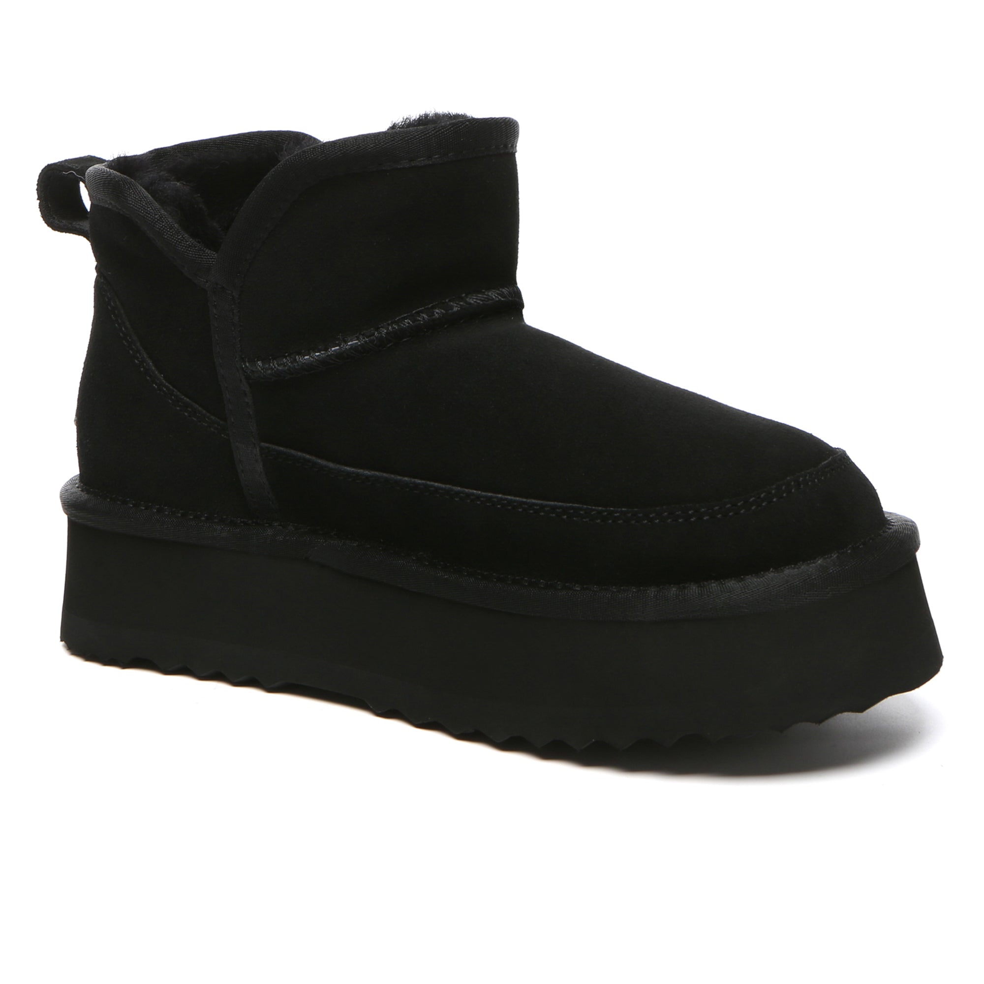 EverUgg V Ankle Ultra Mini Platform UGG Boots for women with plush sole and sleek design, showcasing stylish footwear.