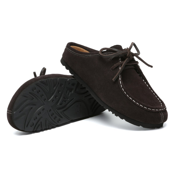 EverUgg Vance suede casual slip-on slippers in brown with a soft interior and flexible sole, designed for comfort.