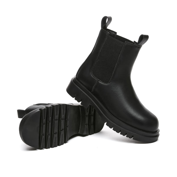 EverUgg Vania leather ankle chunky boots for women with stylish design and chunky heels, perfect for fashion-forward outfits.