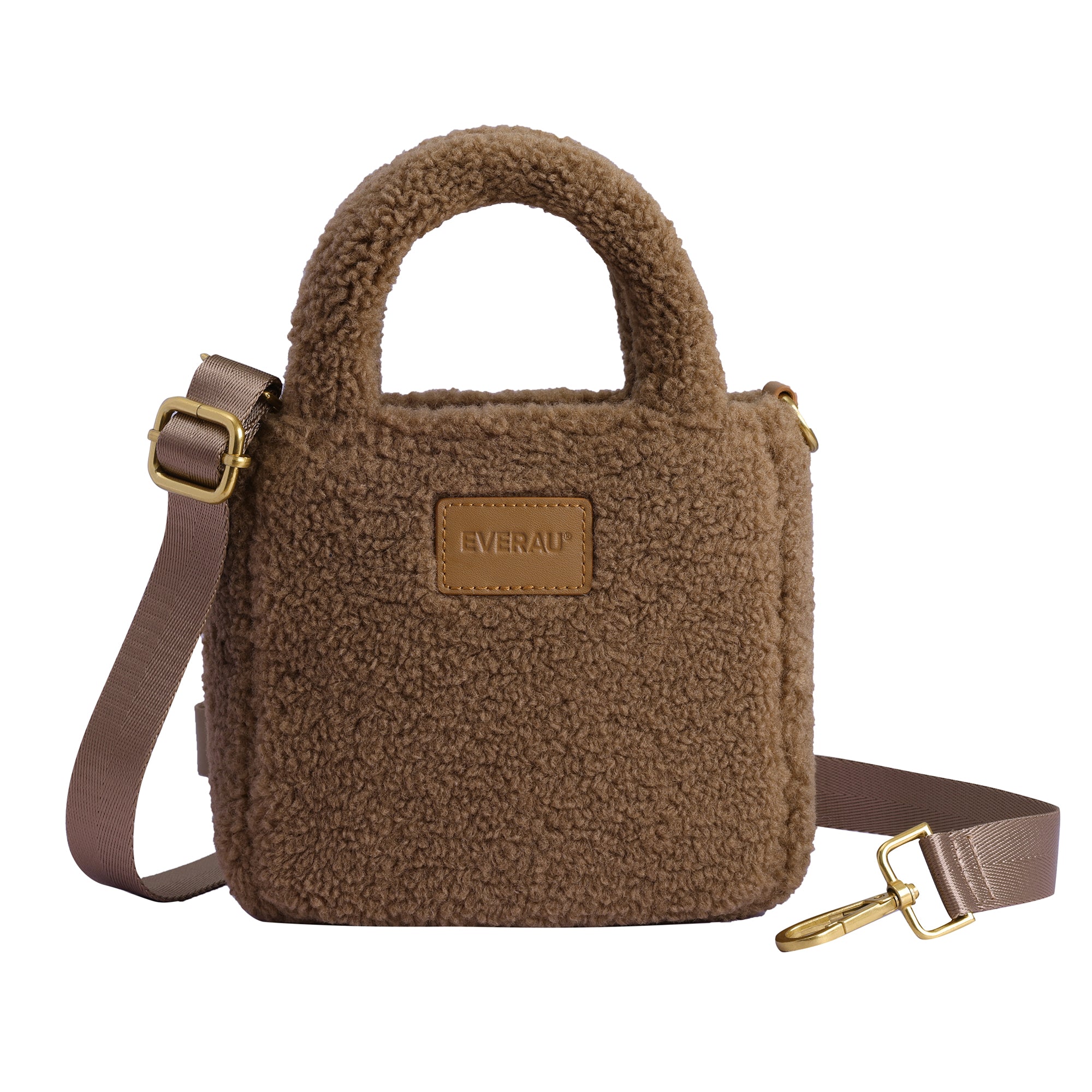 Vegan adjustable shoulder handbag from EverUgg featuring a sleek design and compact size, perfect for everyday accessories.