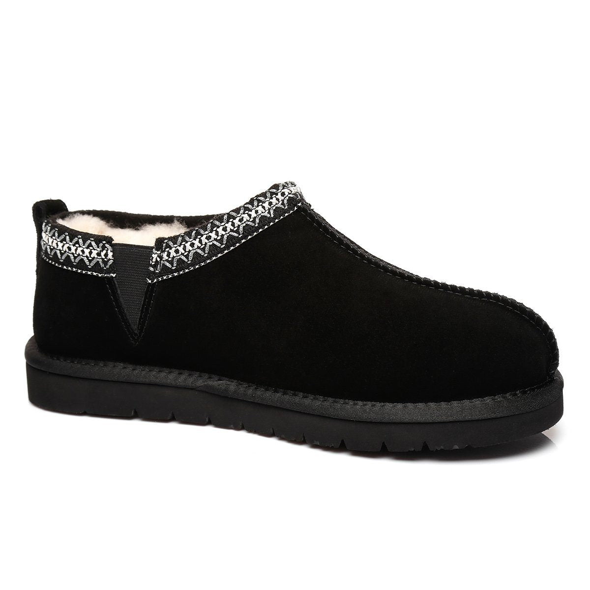 EverUgg Vince premium sheepskin slippers for men, showing soft, cozy interior and classic slip-on design in a neutral color.