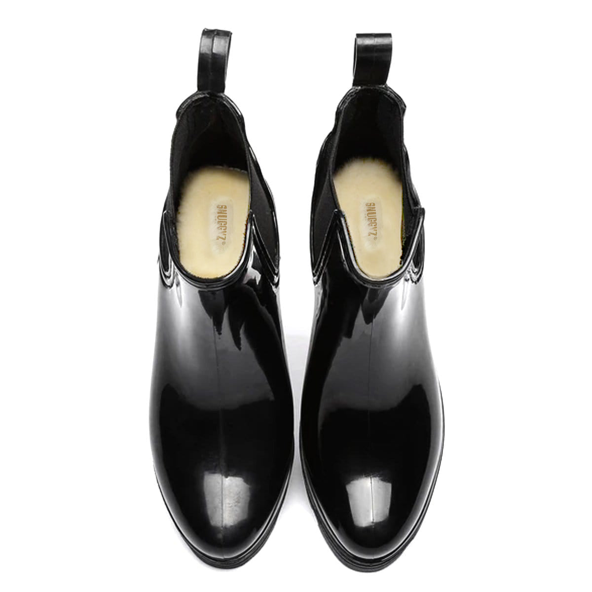 Black Vivien Waterproof UGG rain boots for women by Snuggyz, stylish fashion boots with waterproof design and sturdy soles.