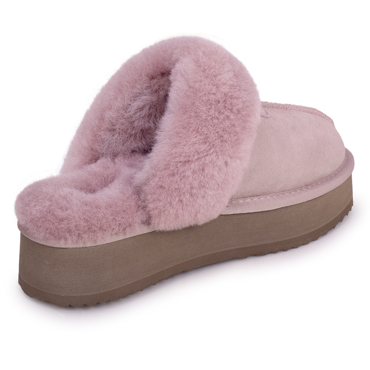 Dustpink Auzland Willow Platform UGG slippers with plush lining and slip-on design, perfect for cozy indoor wear.