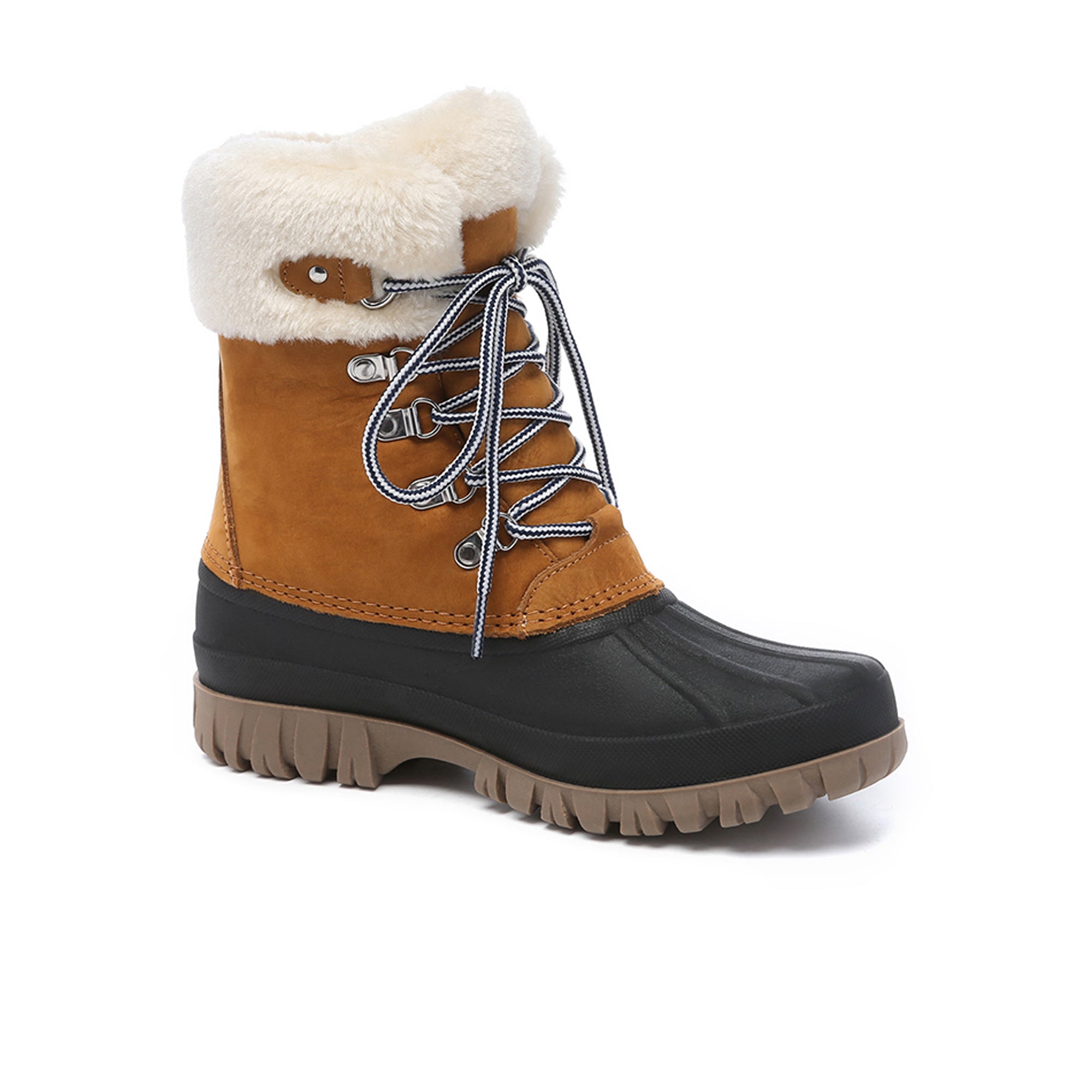 Women’s lace-up Perisher snow boots by EverUgg with waterproof design, warm lining, and rugged soles for winter outdoor wear.