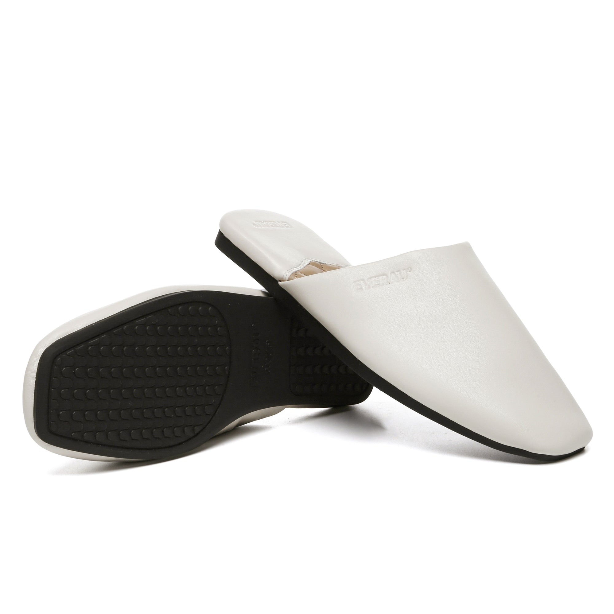 Women’s leather mules flats by EverUgg featuring a sleek slip-on design and comfortable slip-on style shoes for women.