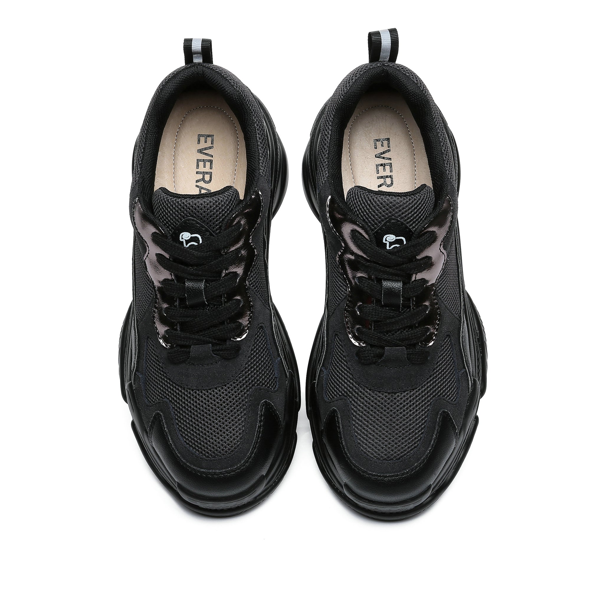 Black women platform sneakers from EverUgg with chunky soles and stylish design, perfect for casual and trendy outfits.