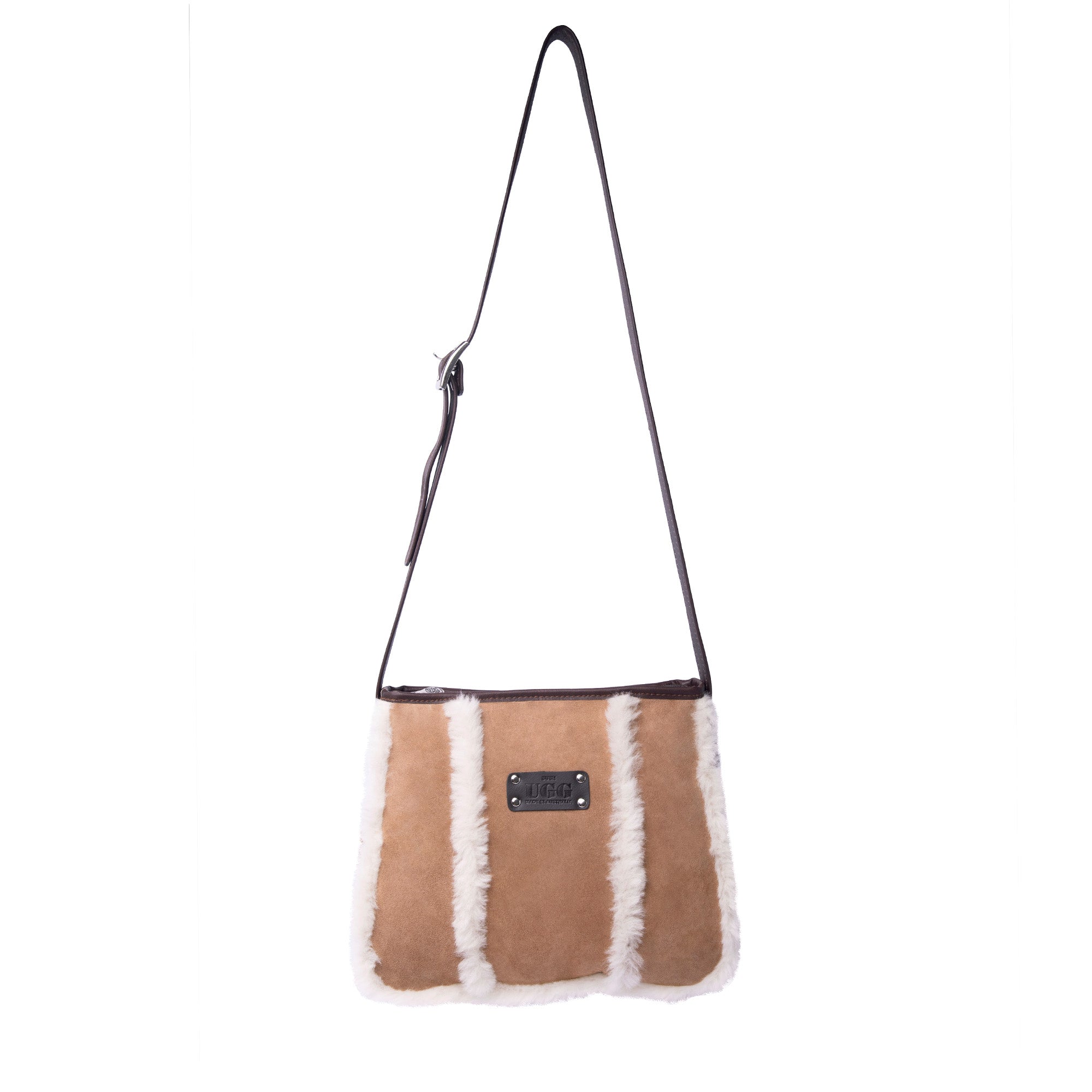Australian-made EverUgg wool over-shoulder handbag with soft, textured wool exterior and sturdy shoulder strap.