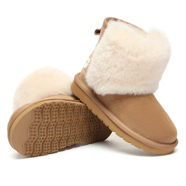 Kids Wooly UGG Boots by EverUgg in cozy beige with plush lining, suitable for cold weather and casual wear.