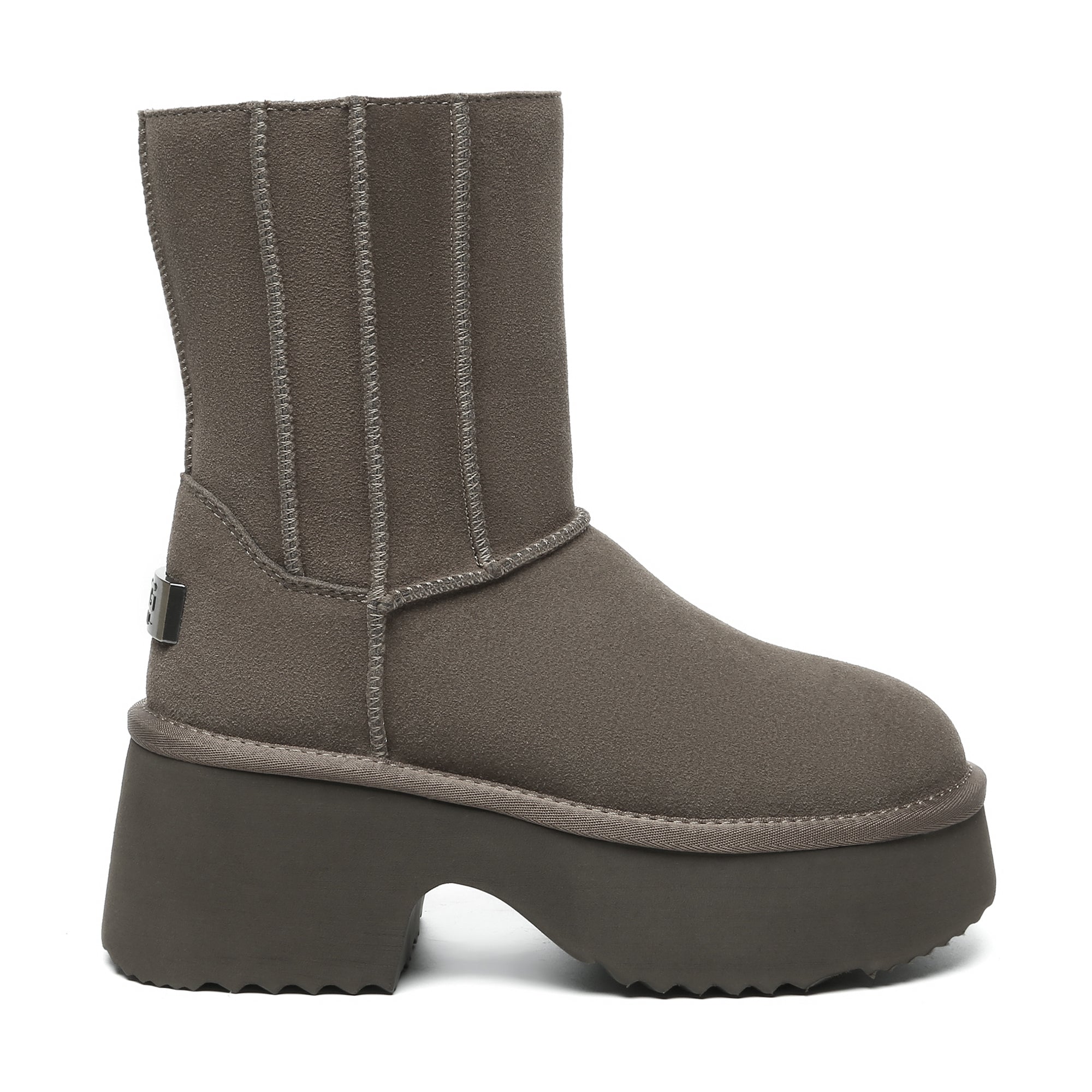 EverUgg Yana Zippers Heel Short Platform Boots for women, stylish shoes with zipper details and chunky heels.