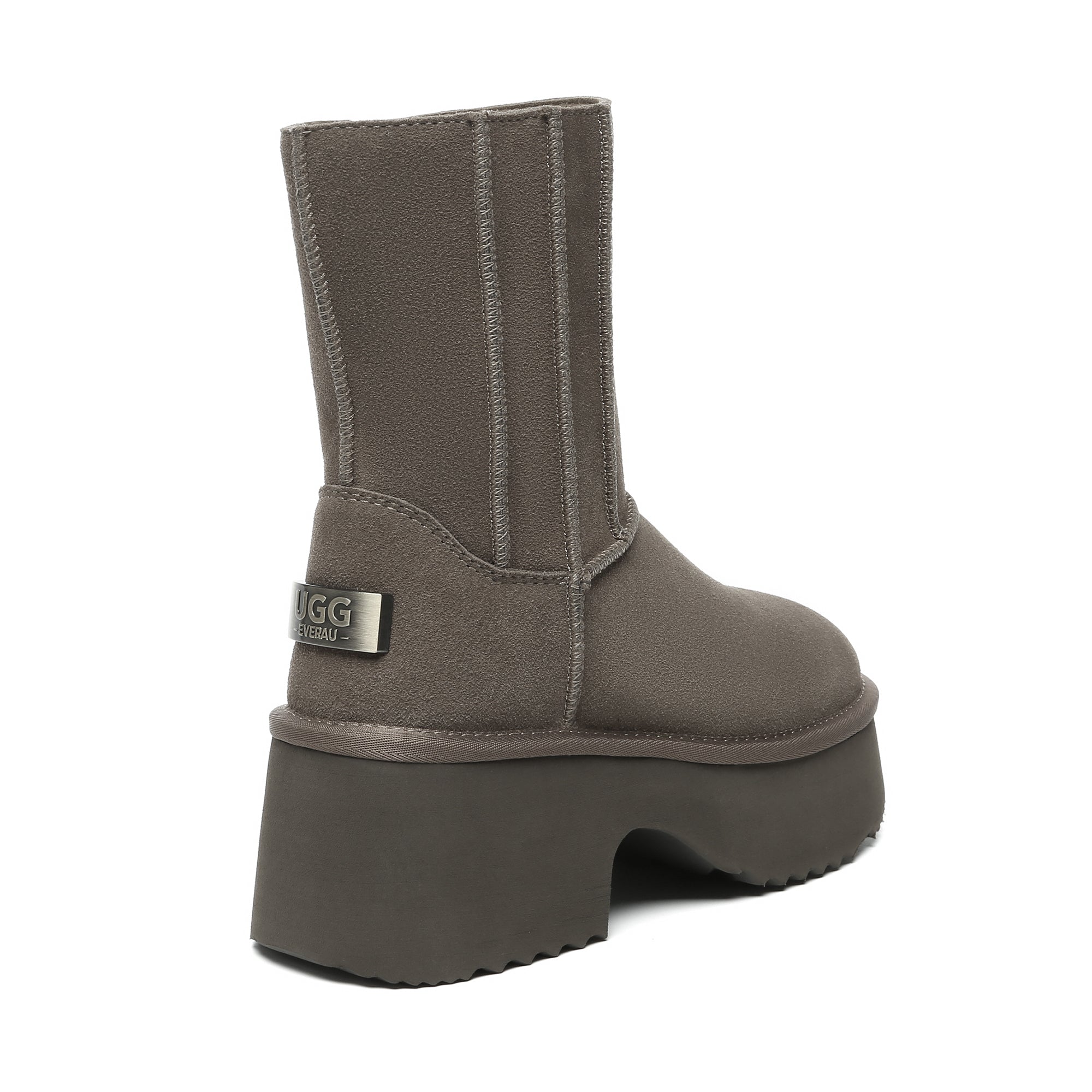 EverUgg Yana Zippers Heel Short Platform Boots for women featuring zipper details and a stylish platform heel.