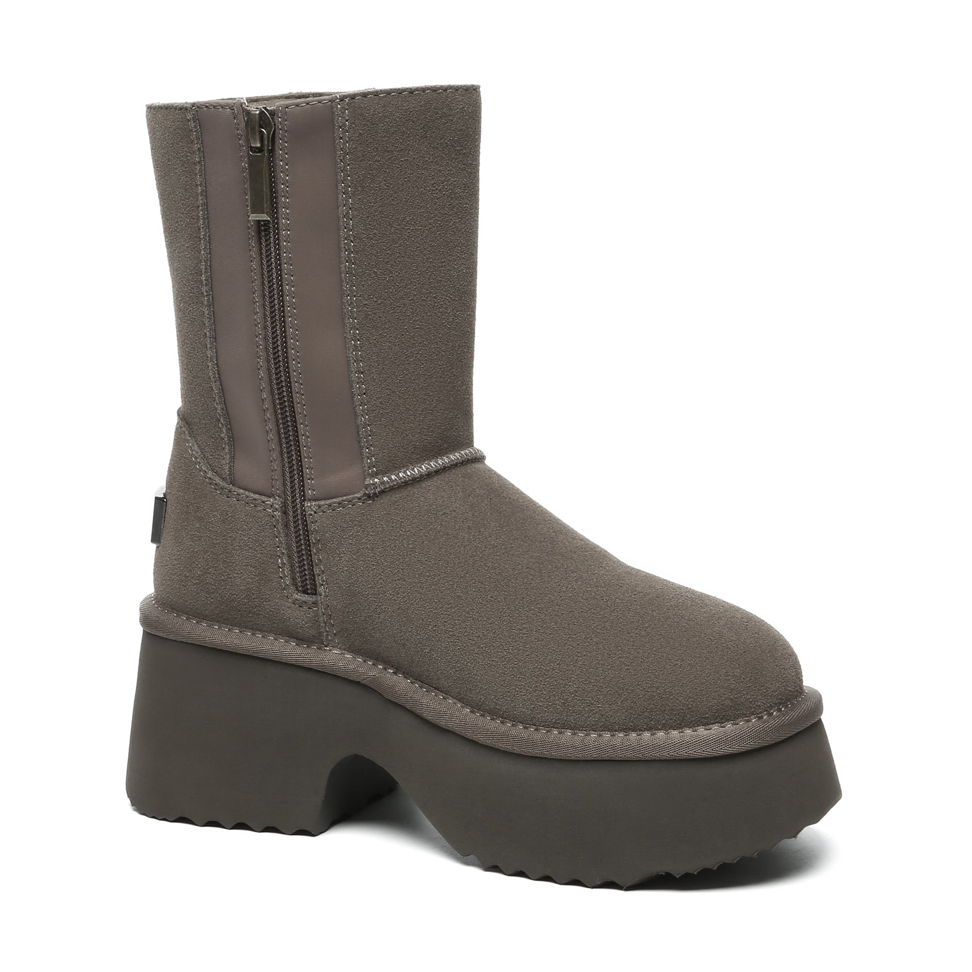 EverUgg Yana Zippers heel short platform boots for women featuring stylish zipper details and a fashionable short boot design.