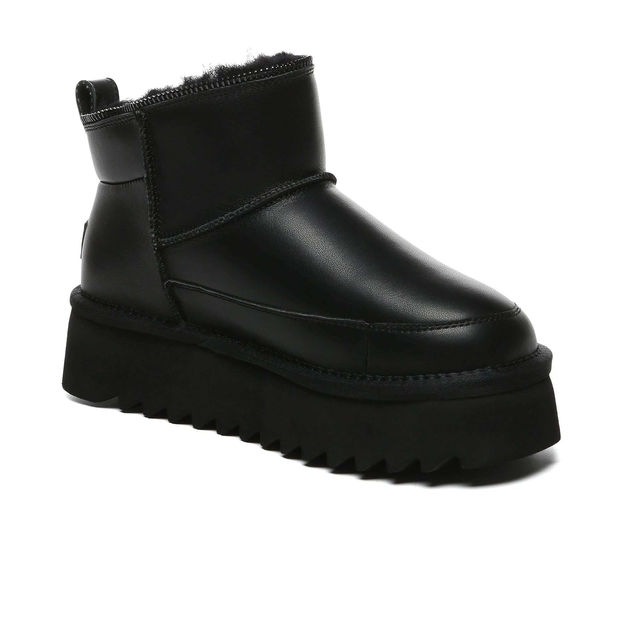 EverUgg zipper ankle platform boots for women with UGG-style design and stylish ankle-high silhouette.