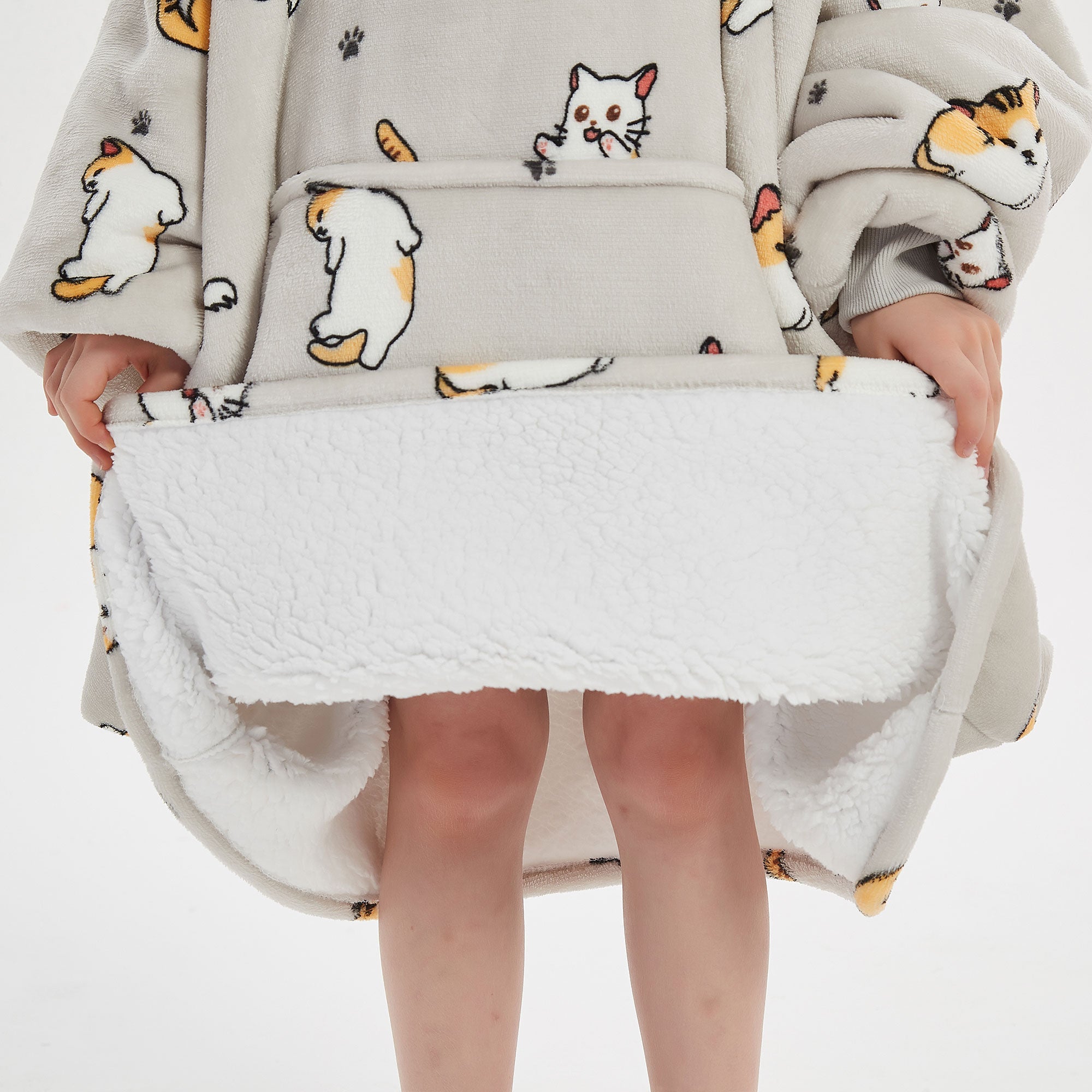 Kitten Kids Hoodie Blanket