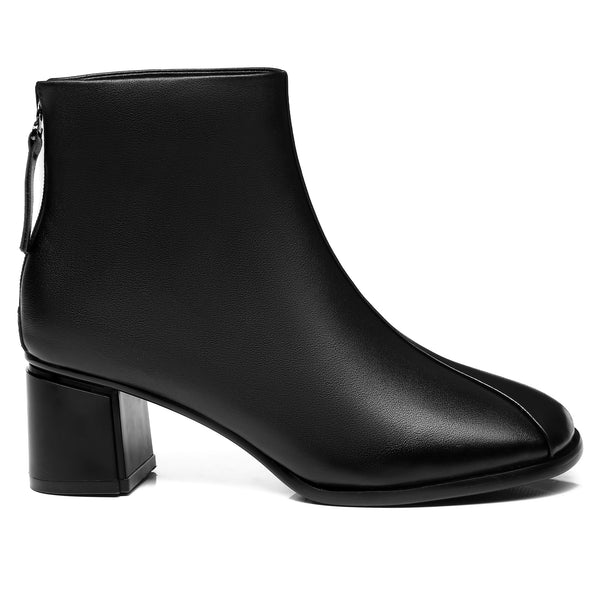 Roma Black Leather Ankle boots