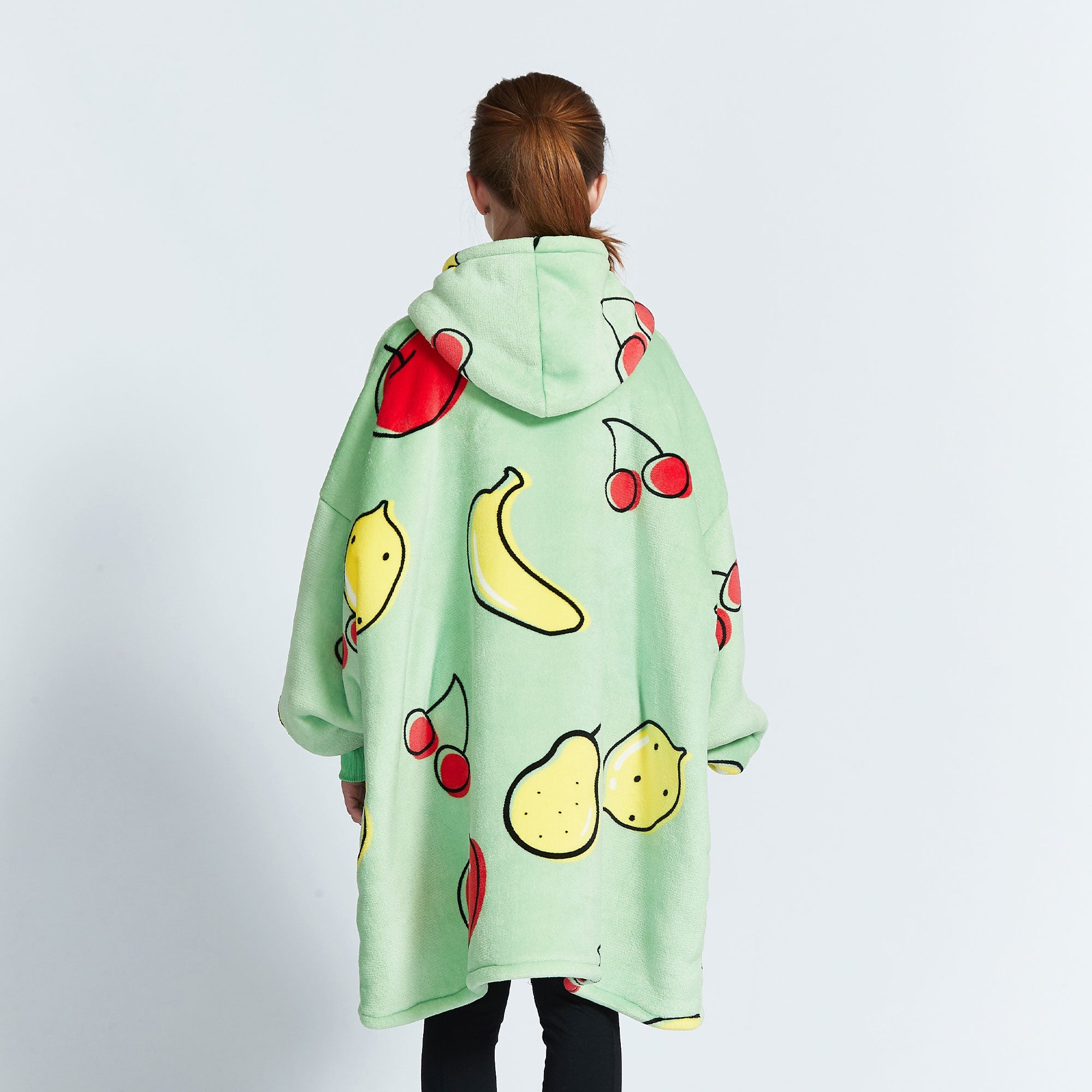 Fruits Green Kids Hoodie Blanket