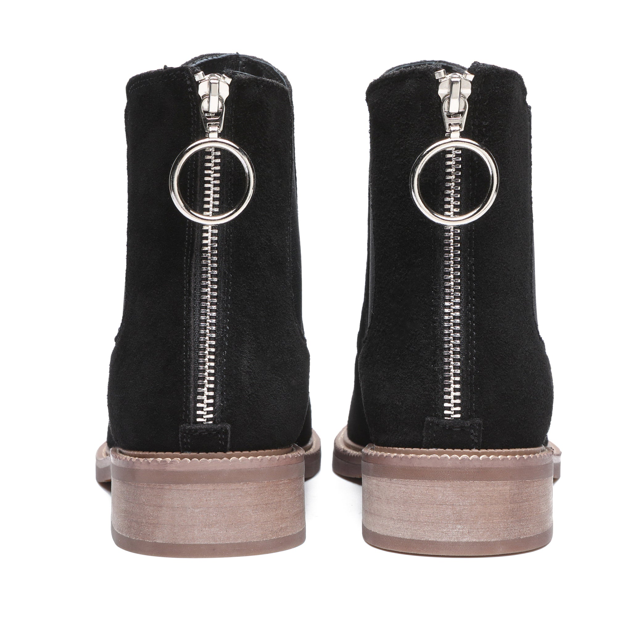 Luxe Black Ankle Zipper Boots