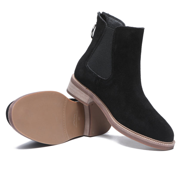Luxe Black Ankle Zipper Boots