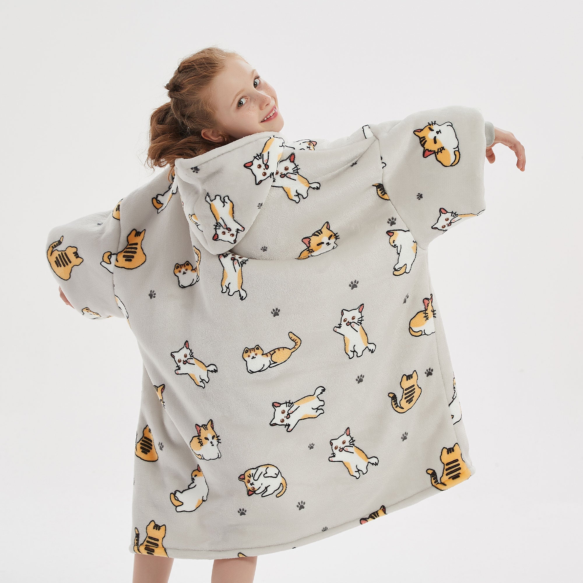 Kitten Kids Hoodie Blanket