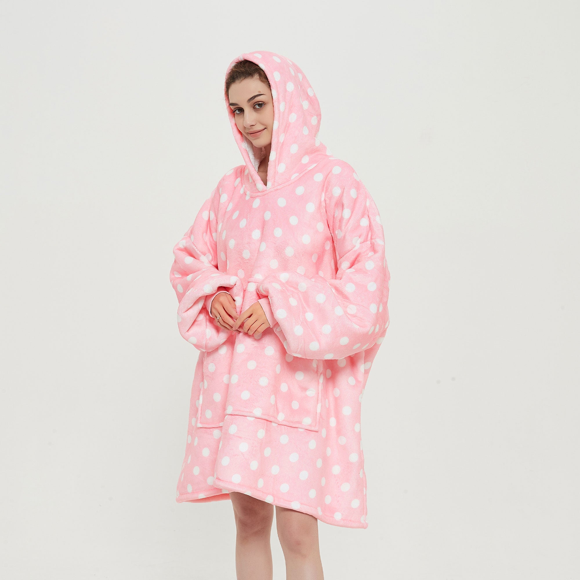 Pinky Dots Hoodie Blanket