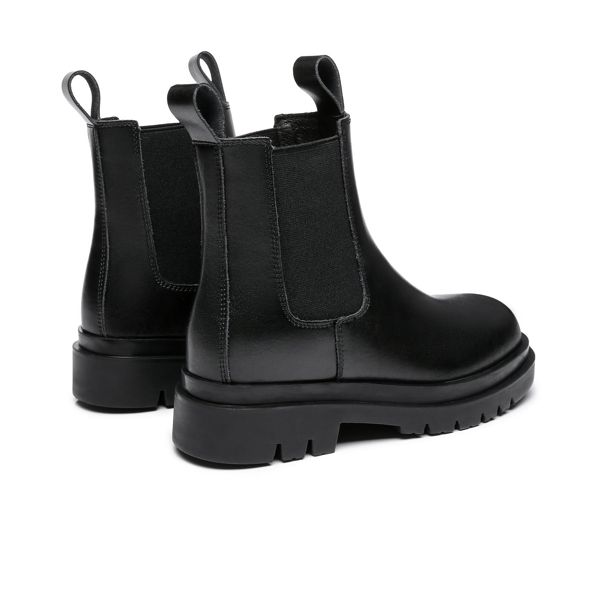 Sienna Black Leather Ankle Boots