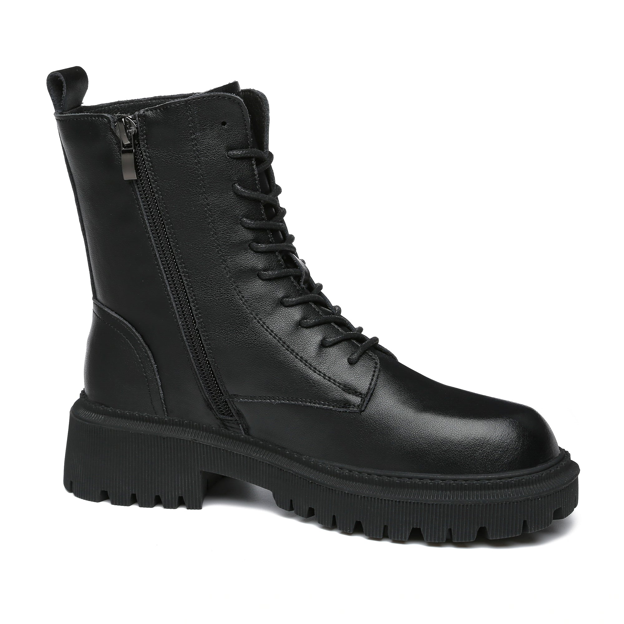 Ranger Black Leather Women Boots