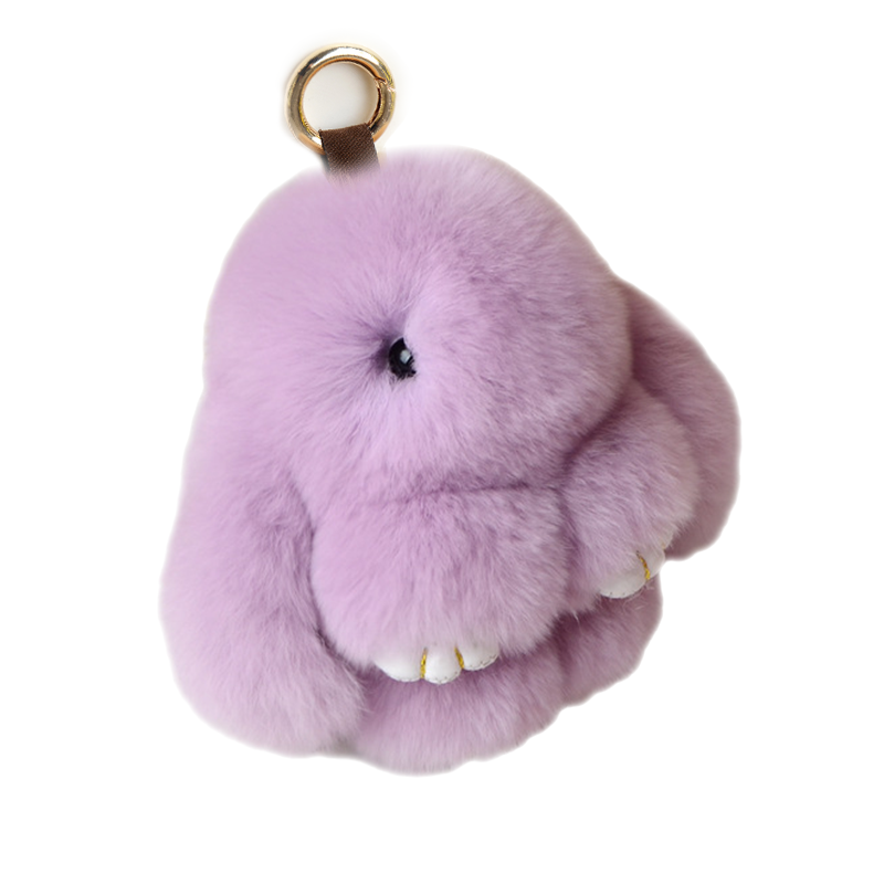 Purple Bunny Keychain by Snuggyz showing a cute, plush bunny with detailed features on a keyring.