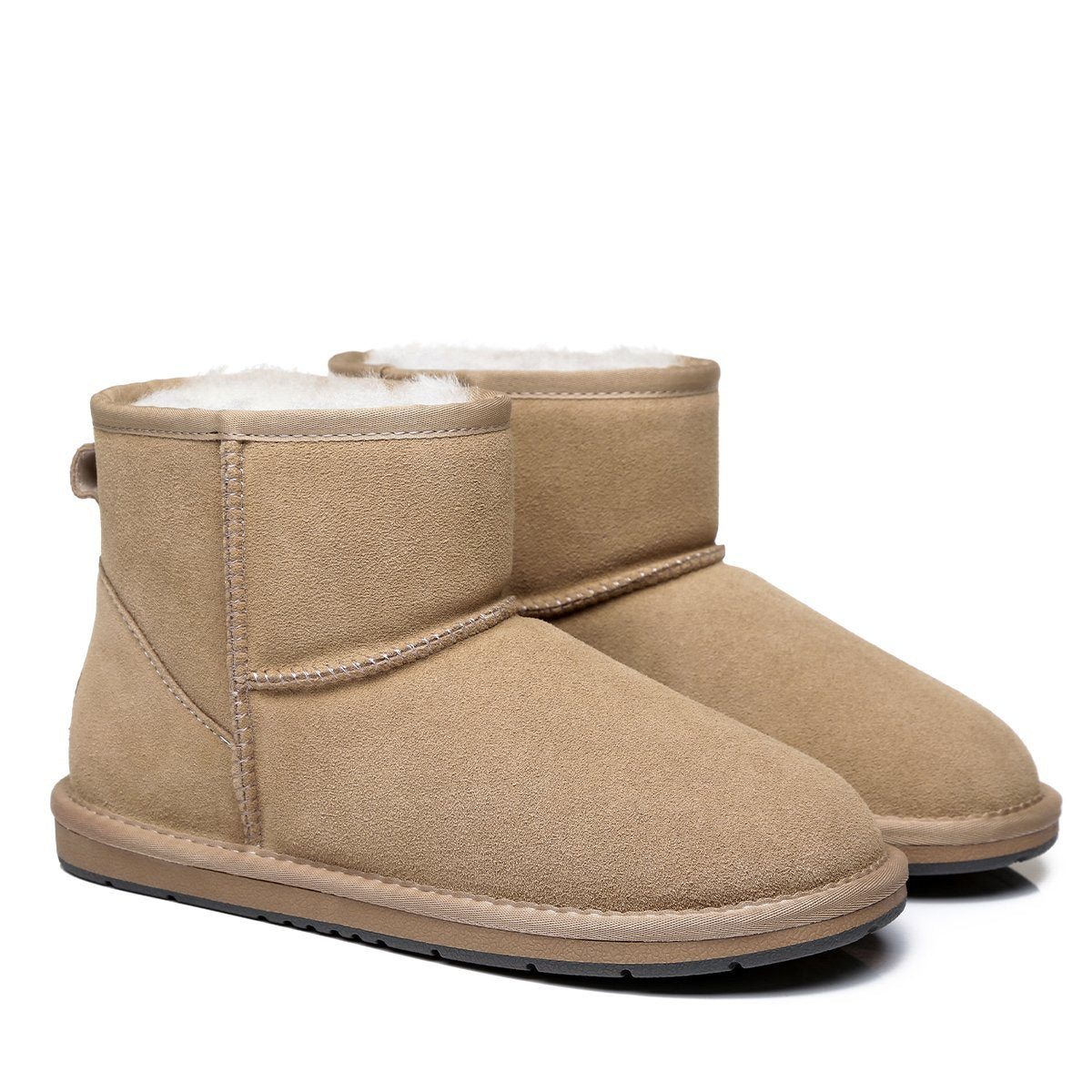 EverUgg Classic Mini UGG Boots in colorful suede, featuring a cozy shearling lining and iconic ankle-high design for women.