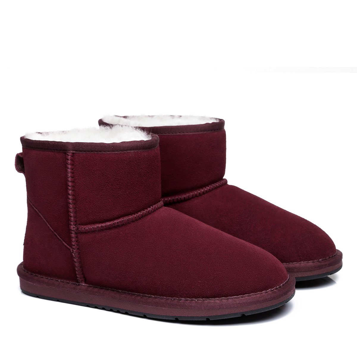 EverUgg Classic Mini UGG Boots in suede with special colors, showing the stylish ankle-length design and textured surface.
