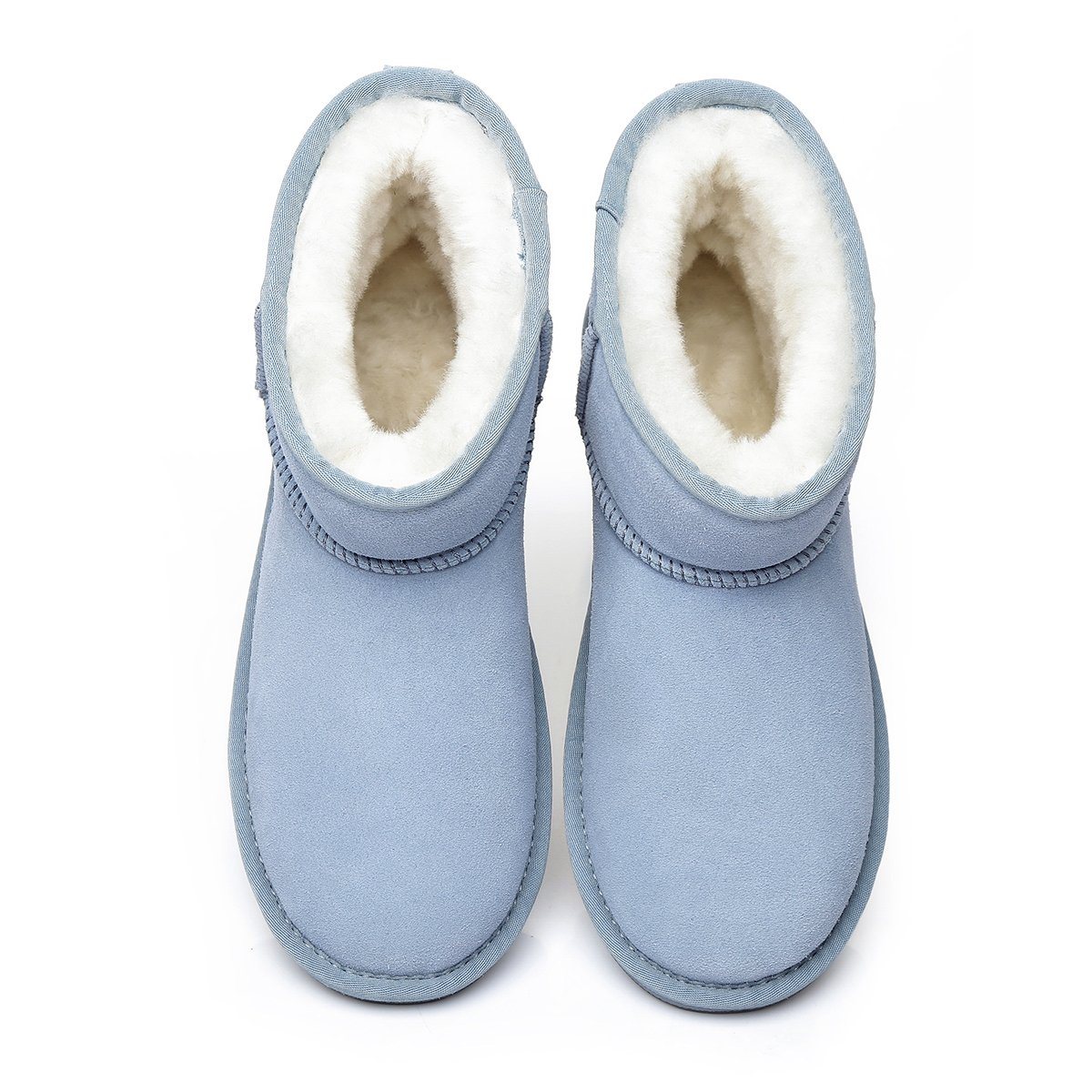 Women's Classic Mini UGG Boots by EverUgg in special suede colors, showing the cozy, stylish design and textured suede material.