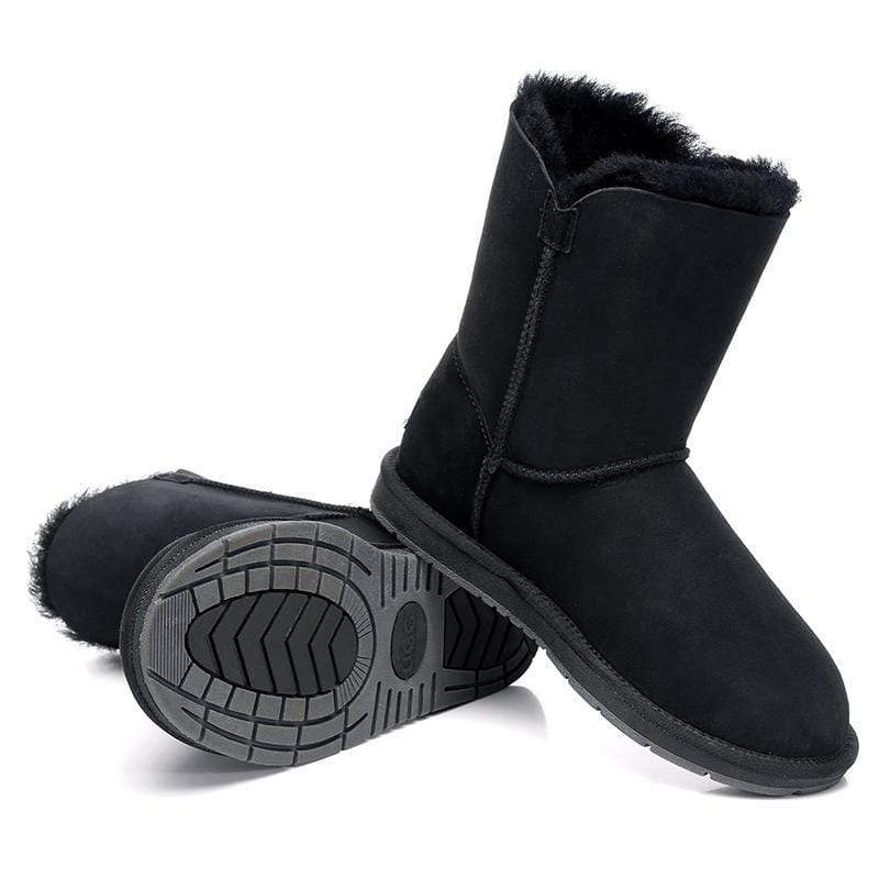 EverUgg Classic Short 1-Button UGG Boots for women, showing the cozy sheepskin-lined exterior and stylish short boot design.